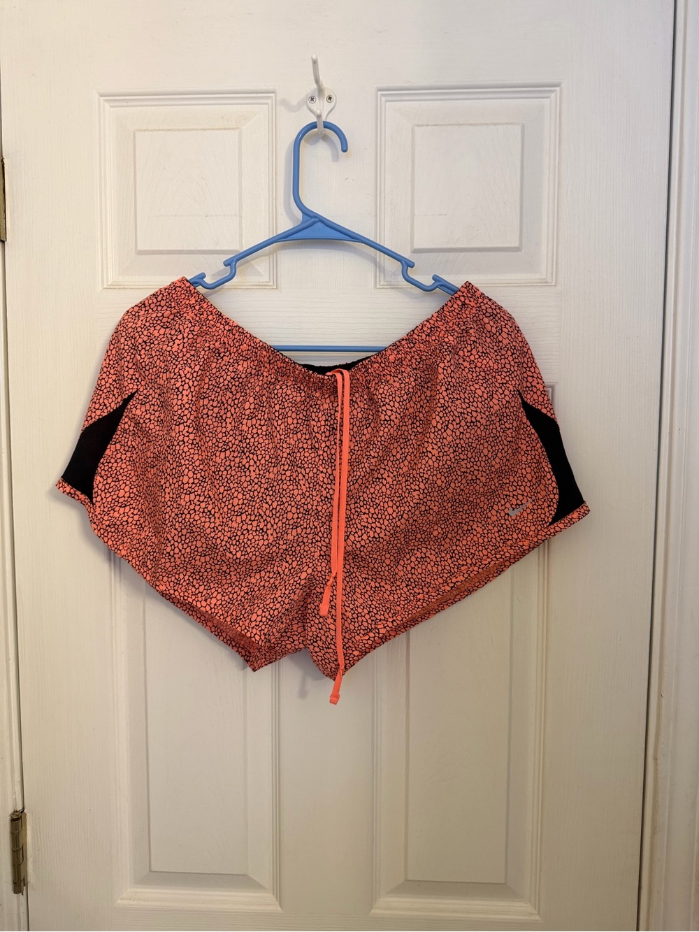 Nike Women's Coral Print Athletic Shorts with Black Accents